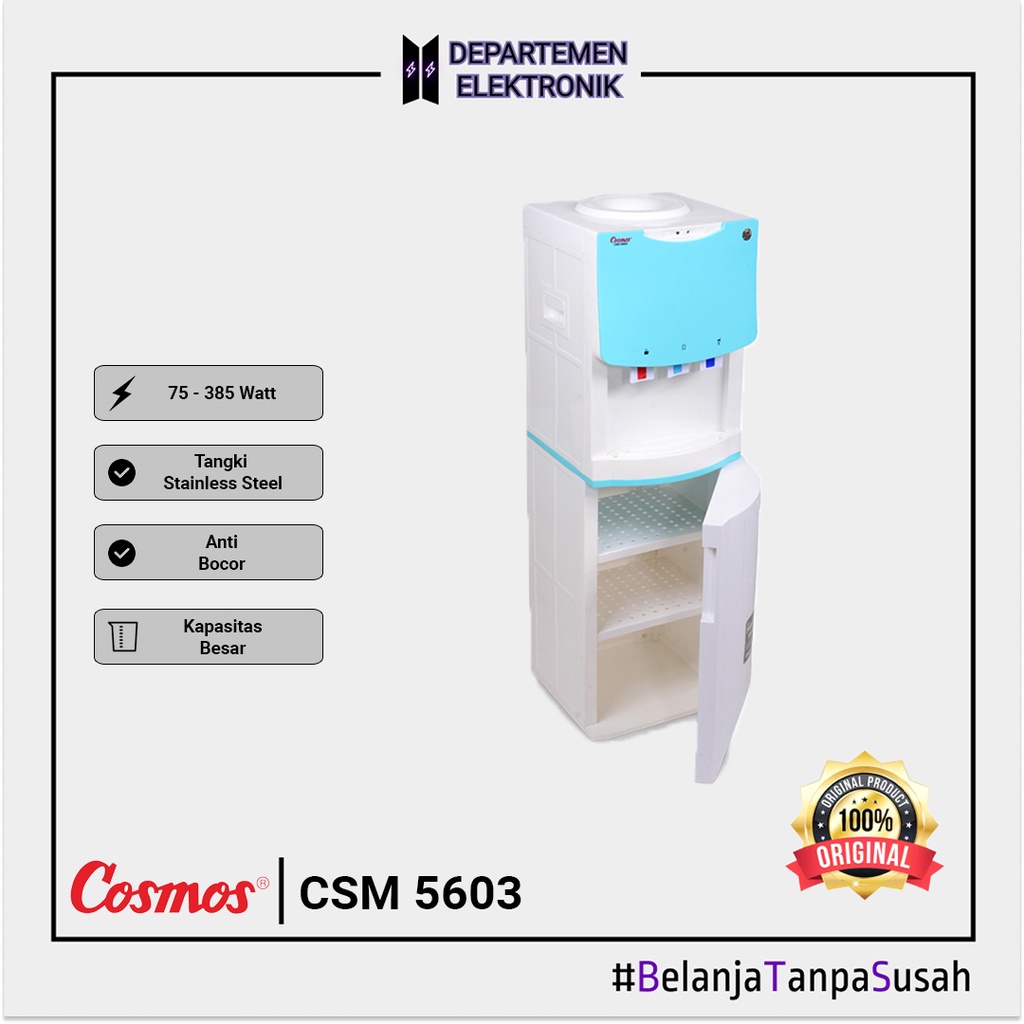 Cosmos CWD 5603 – Dispenser Tinggi Completely Knock Down Panas Segar dan Dingin MURAH BANGET / GARANSI RESMI