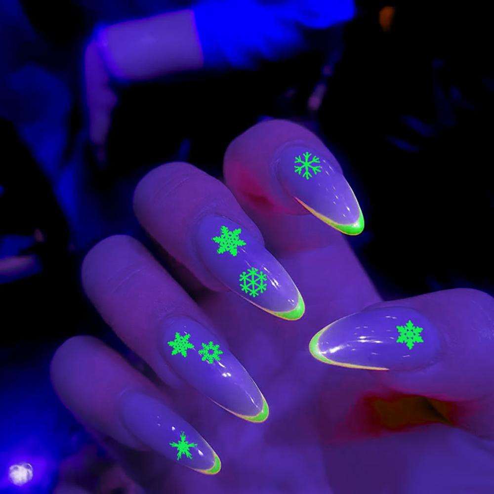 Mxbeauty Halloween Nail Art Luminous DIY Stiker Kuku Neon