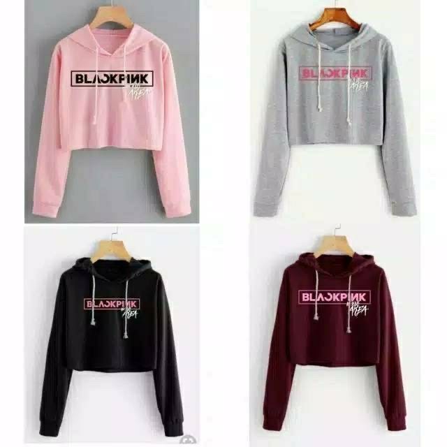 Korean Blackpink in Your Area Crop Sweater