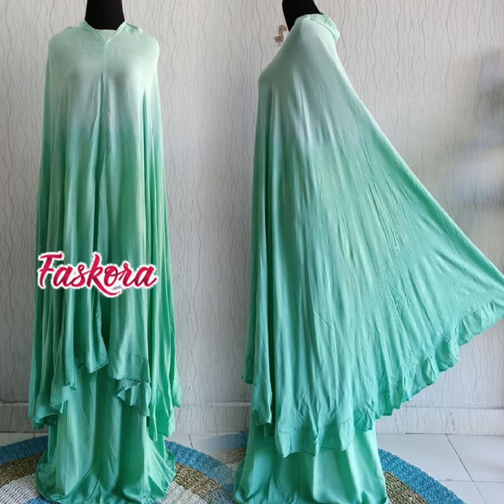 Mukena Jumbo Dewasa Adem / Mukenah Bali Polos Gradasi / Telekung Dewasa Murah