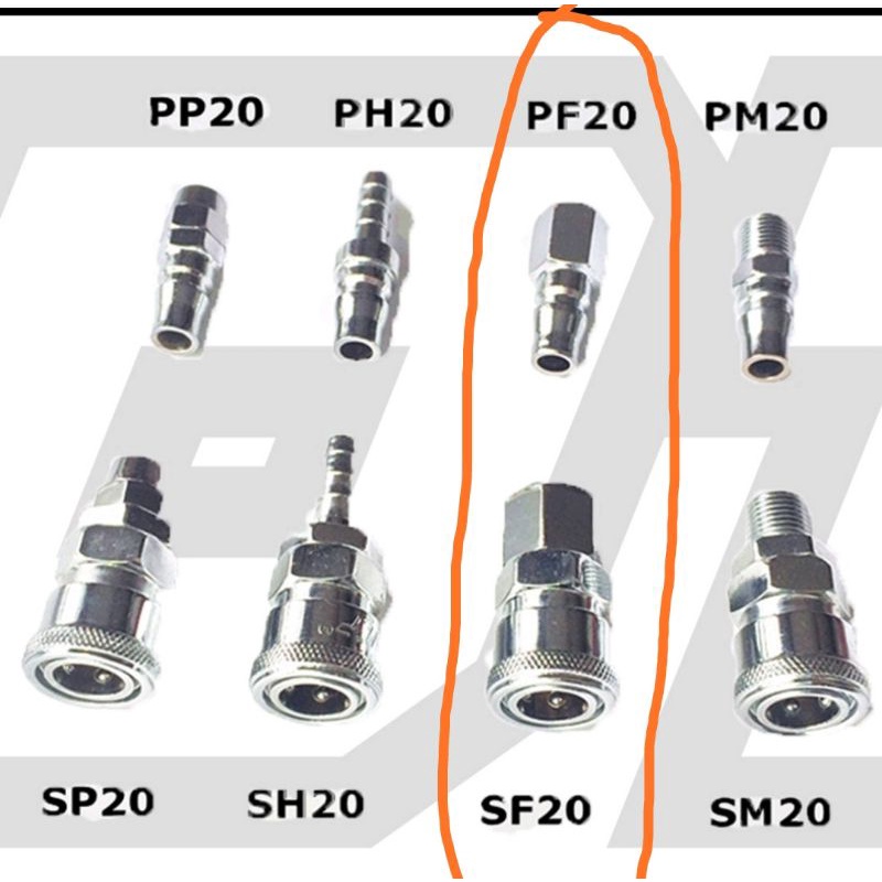 nepel selang set /coupler selang / sambungan selang set isi 2pc (PF20, dan SF20)