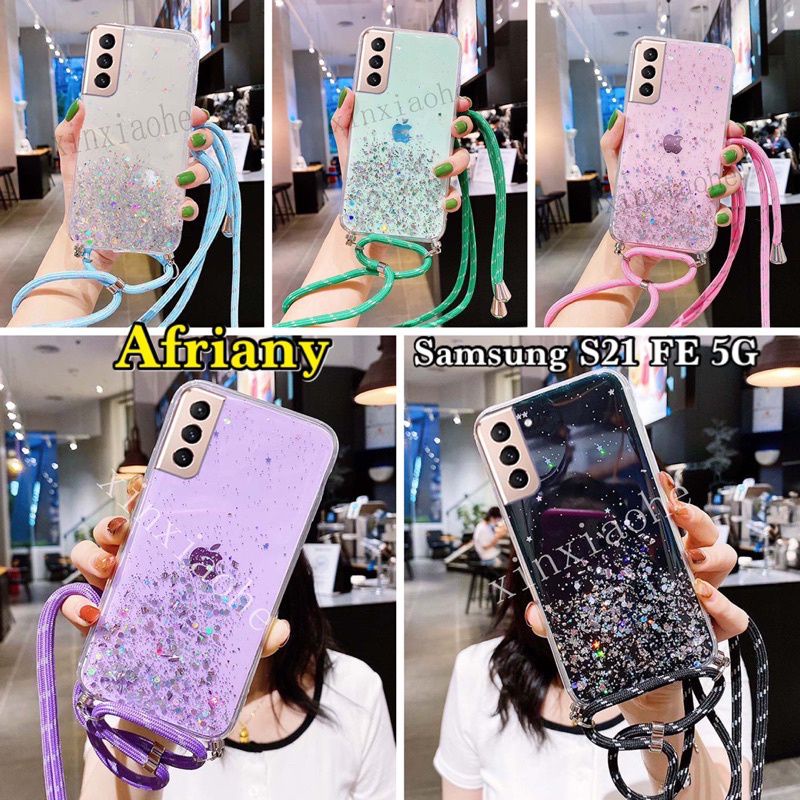 Case Tali Nagita Samsung S21 S21 Plus S21 Ultra S21 FE 5G S22 Plus 5G S22 Ultra 5G S23 Plus S23 Ultra Lanyard Glitter Gantungan