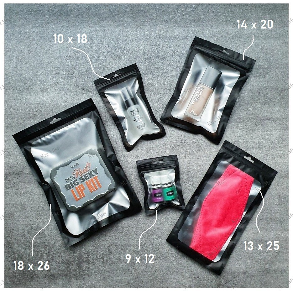 Sachet GANTUNG pouch - 13x25 - kemasan masker  - plastik ziplock - klip - aksesoris - bubuk - kabel