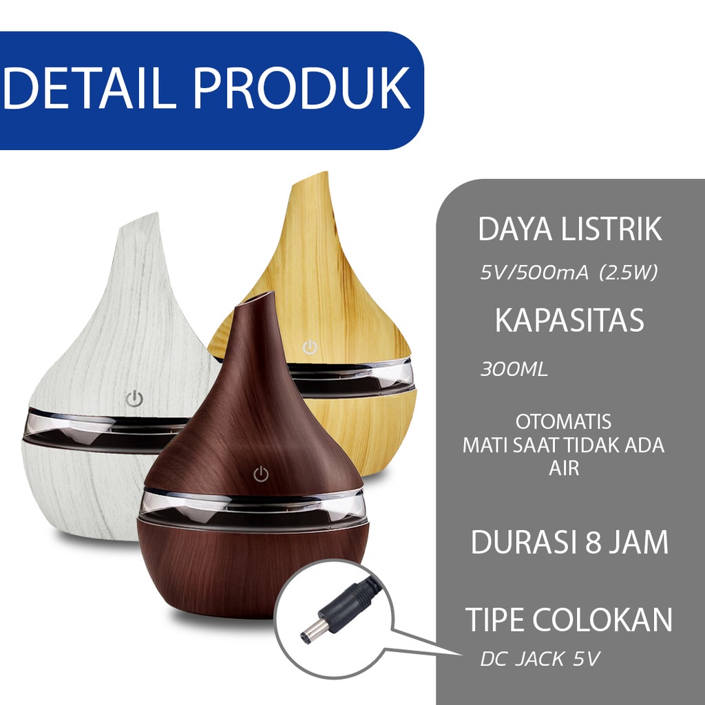 Humidifier diffuser aromaterapi Air Purifier Drop 300ML || Pengharum Ruangan &amp; Aromaterapi