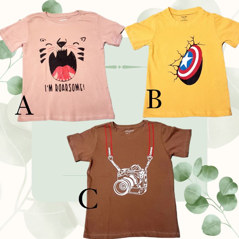 Kaos anak branded Baby gap cmt size 3-5 thn