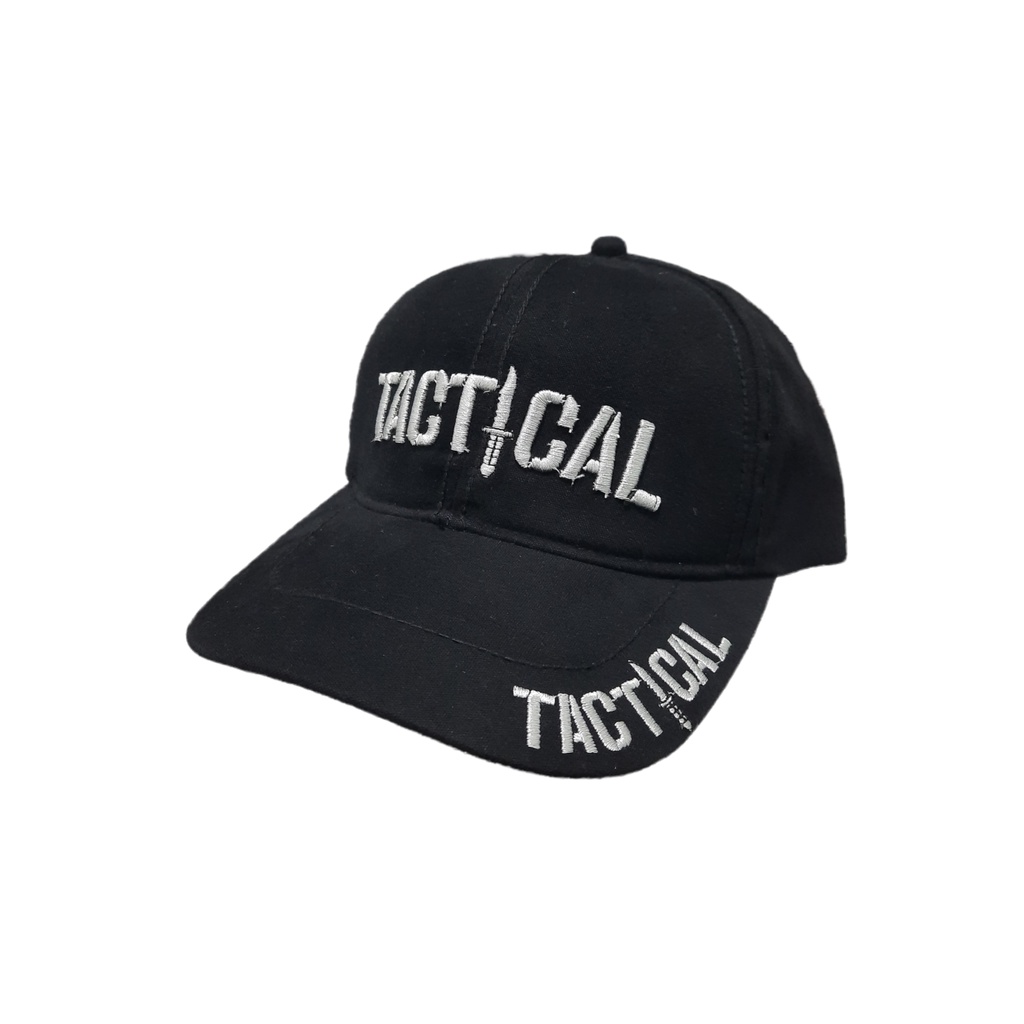 Topi Tactical Black Canvas / Topi Baseball Tactical Hitam