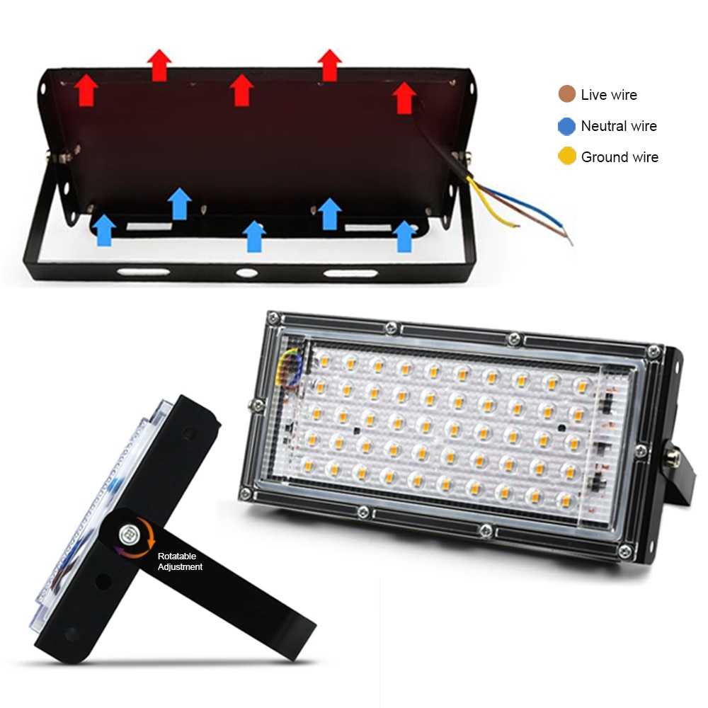 (100% BARANG ORI)  Lampu Sorot Flood Light 4500 Lumens 50W 3000K - A8
