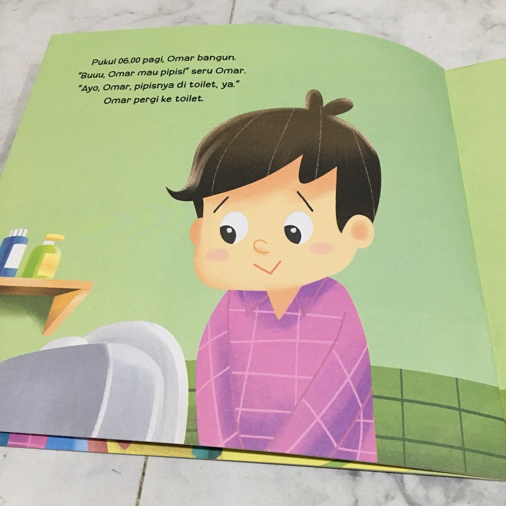 buku cerita anak seri cerita balita omar tidak pipis di celana lagi potty train training tiga ananda / storybook / bedtime story aktivitas anak activity book aku anak disiplin dan mandiri-2