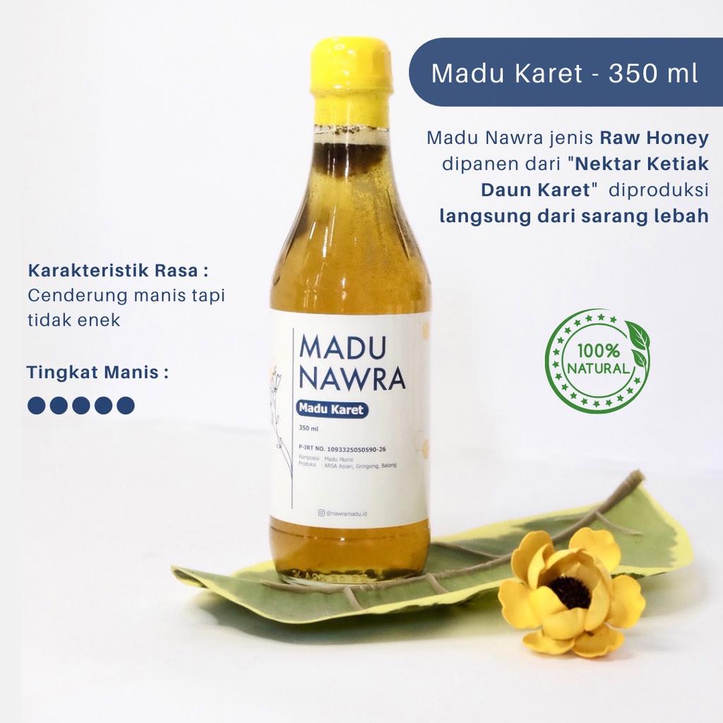 

Madu Nawra - Madu Karet 350 ml - Raw Honey (Madu Asli dan Alami)