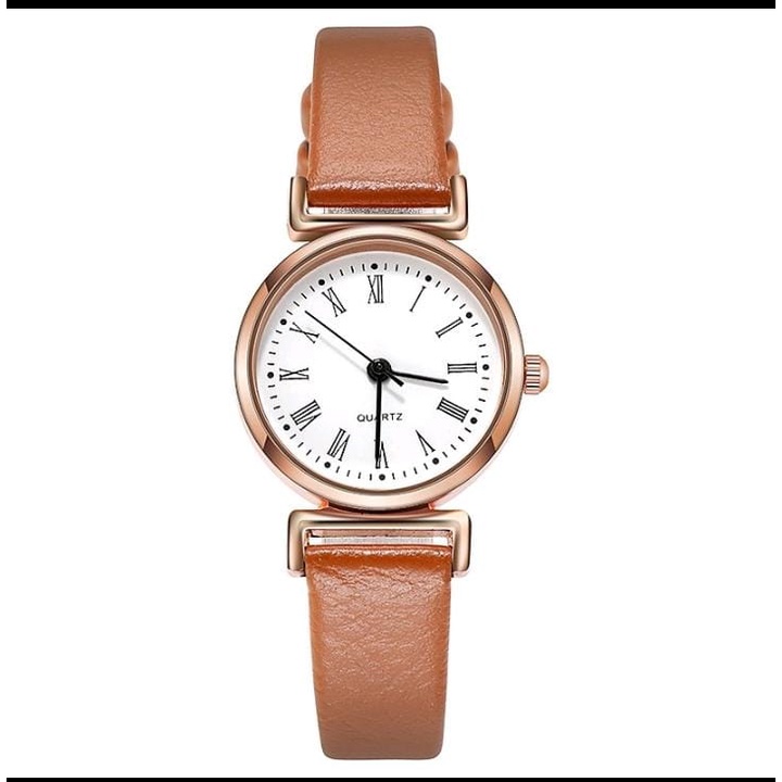 Jam Tangan Wanita Kecil Analog Quartz Dengan Strap PU Leather (013PU)