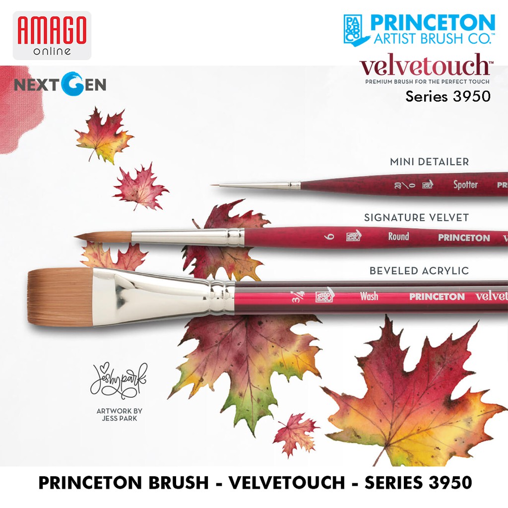 KUAS LUKIS - PRINCETON VELVETOUCH SERIES 3950 BRUSH - LONG ROUND - SYNTHETIC