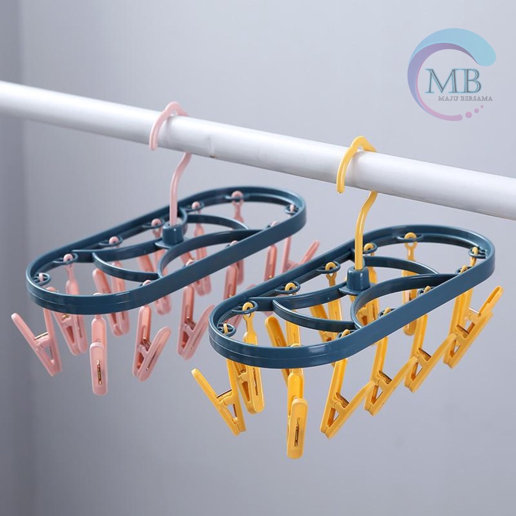 RT52 gantungan hanger hook jepit jepitan jemuran jemur baju kaos kaki jepit 12 klip MB2672