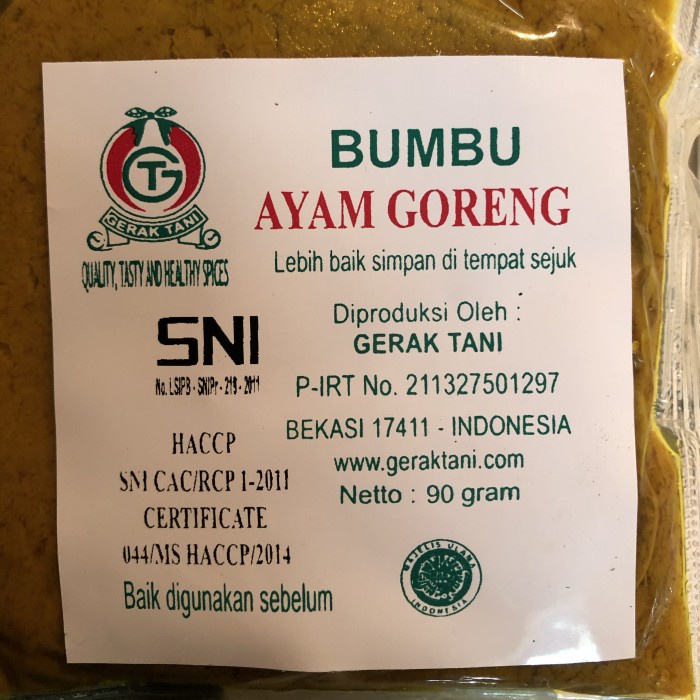 

Instan-Masak-Bumbu- Bumbu Gerak Tani Ayam Goreng -Bumbu-Masak-Instan.