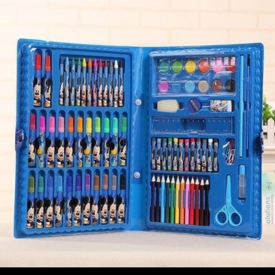 Colouring Set 86 in 1 Crayon Karakter Cat Air Pensil Warna Stationary