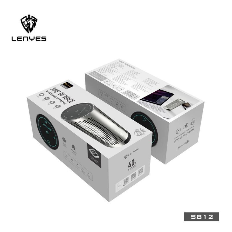 LENYES S812 40W 360° of voice wireless bluetooth hifi stereo portable speaker powerfull bass Original LENYES S-812