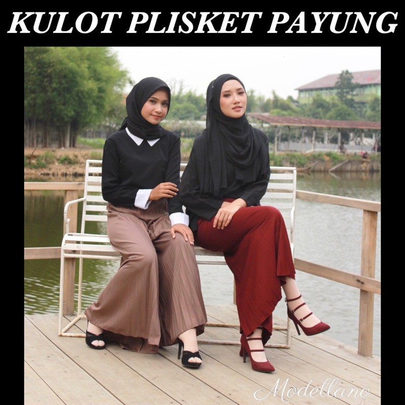 CELANA KULOT PLISKET FASHION MUSLIM ABG MURAH PLEATED PANTS POLOS MAYUNG PLISKET SUPPLIER