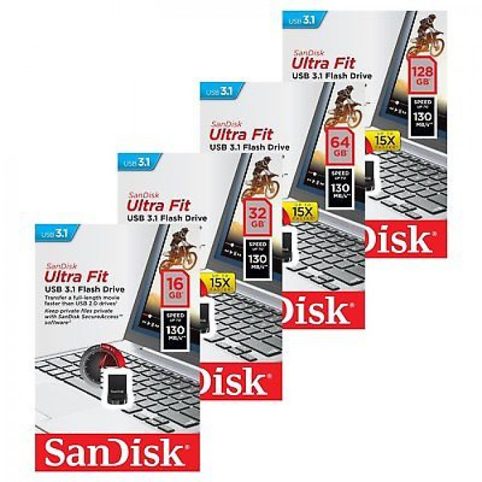 Flashdisk SanDisk 16GB CZ430 Ultra Fit USB 3.1 130MBps Original