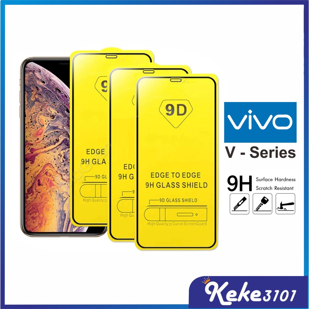 Tempered Glass Vivo V5 V7 V9 V11 V15 V17 V19 V20 V21 V20SE V21 V23 V25 V23E S1 Z1 X50 T1 4G 5G Plus Pro Anti Gores Screen Guard Full Cover 9D 21D