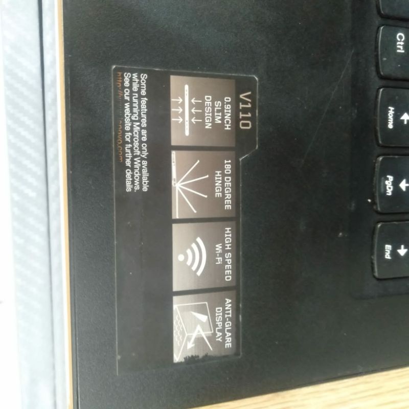 Laptop Lenovo V110 Celeron N4200(4cpus) Ultra HD 600 Ram 4GB HDD 1TB Windows 10 Full Aplikasi siap pakai