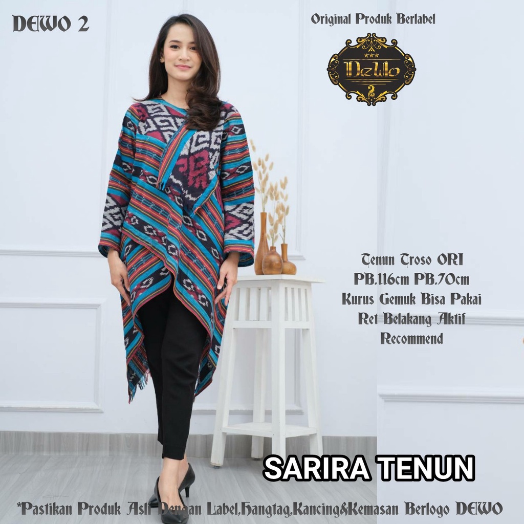Tunik Batik Tenun by Butik Batik Solo Bahan Tenun ORI kode BATIK TUNIK TENUN SARIRA TUNIK