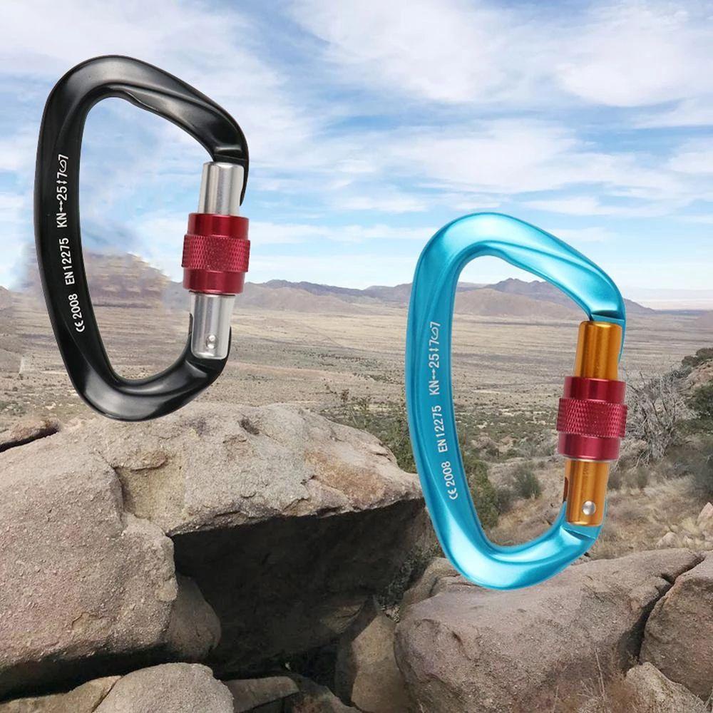 Augustina Climbing Carabiner Outdoor Climbing Escalade Equipement 25KN Kunci Pengaman Sekrup Panjat Tebing