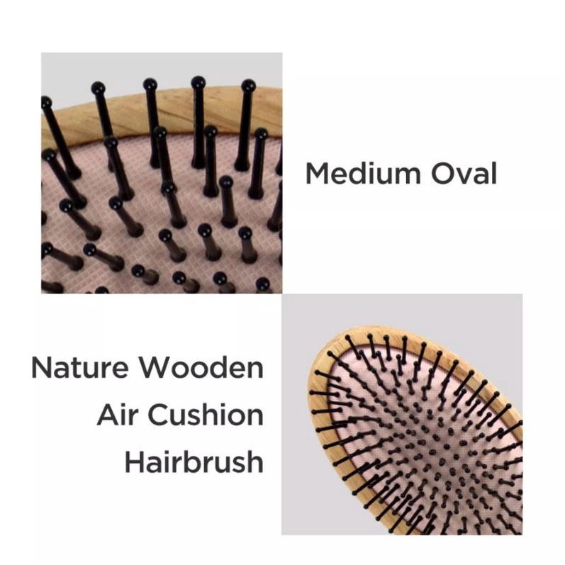 MINISO SISIR RAMBUT SIKAT WANITA AIRBAG HAIR BRUSH KAYU NATURE WOODEN ANTI RONTOK