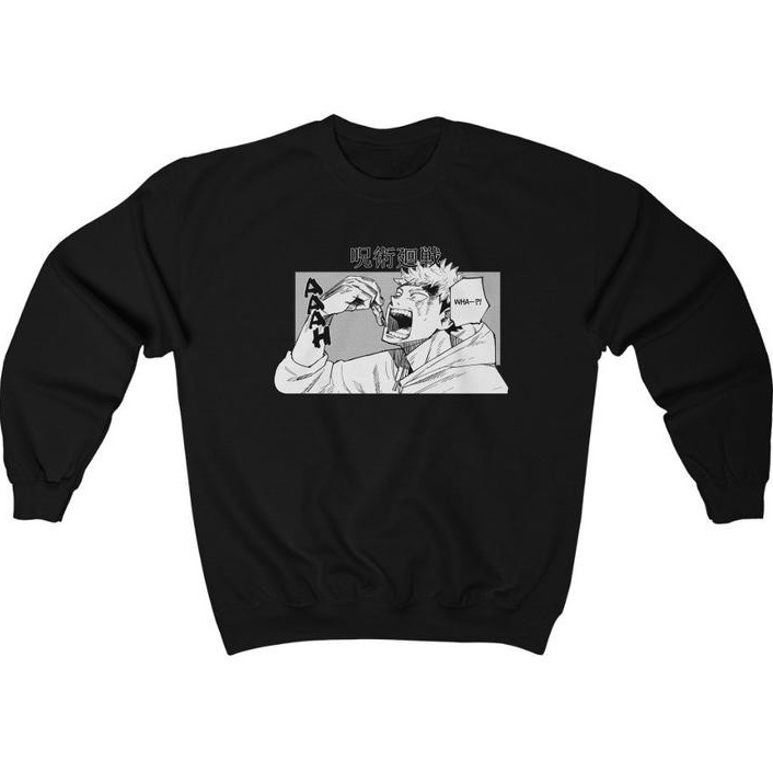 Crewneck Itadori Yuji Jujutsu Kaisen AAAH Kanji Sukuna Finger