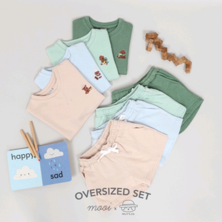 Mooi x Kellysco Oversized Set Setelan Couple Anak Dan Ibu CBKS SO