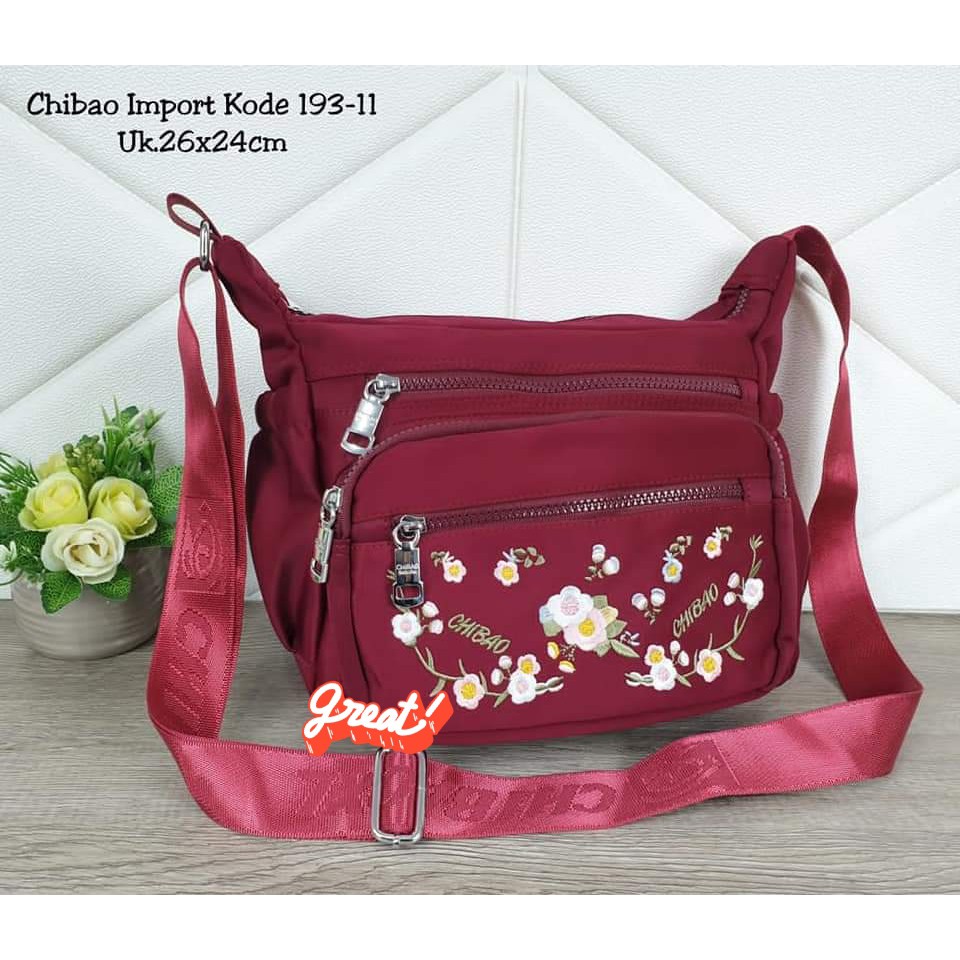 Tas Slempang Chibao 193-11 motif Bunga TERBARU SPECIAL PRICE BISA BAYAR DITEMPAT-TAS SLEMPANG WANITA