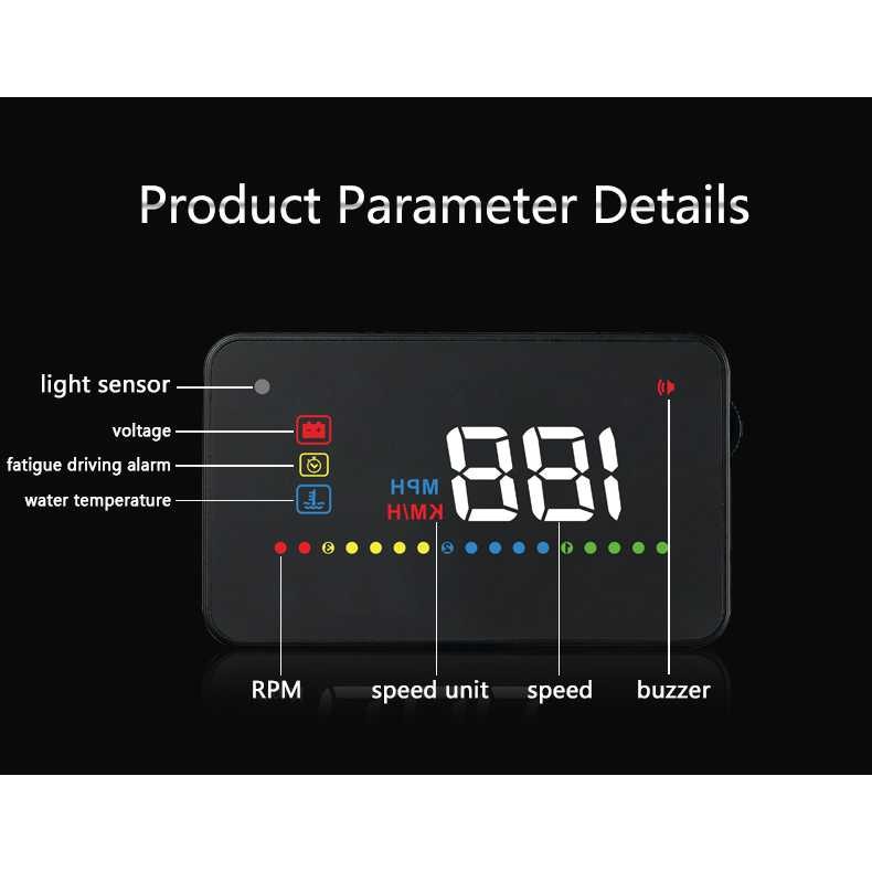Top Digital Car Led Head Up Display Hud Obd2 Interface - A200 1555  -JK