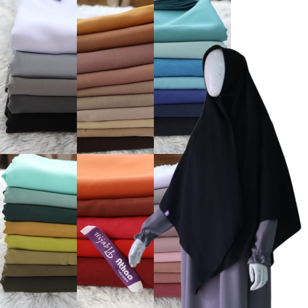 Jilbab Segiempat Wolfis / Khimar segi empat Wolfis Polos 120 x 120