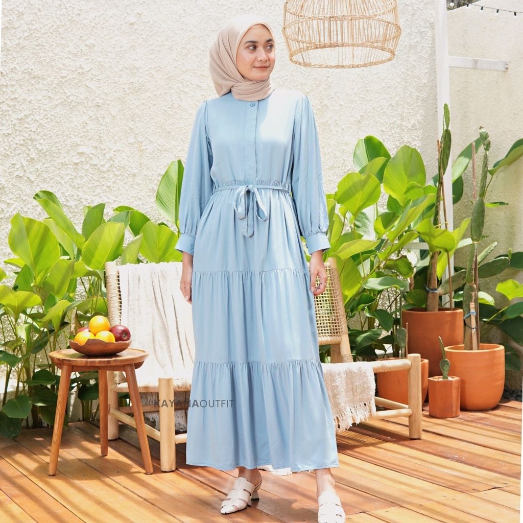 KYN Puffy Dress - Dress Korean Style Gamis Wanita Bahan Rayon Twill Premium