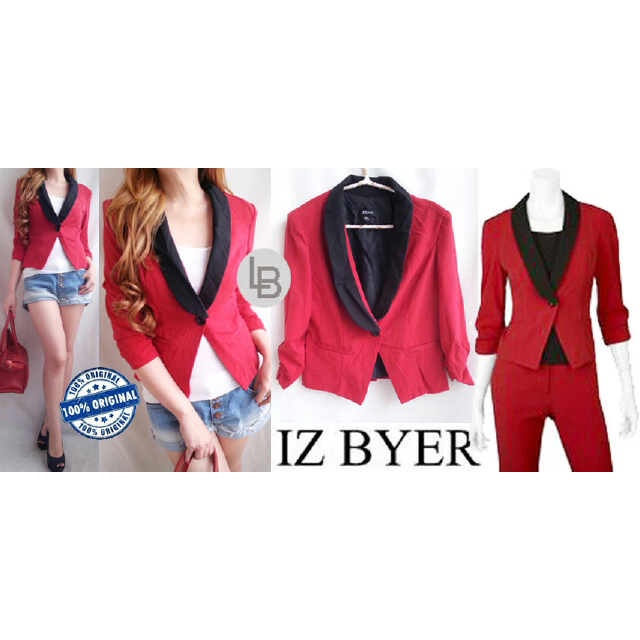 Iz Byer red Tuxedo Blazer