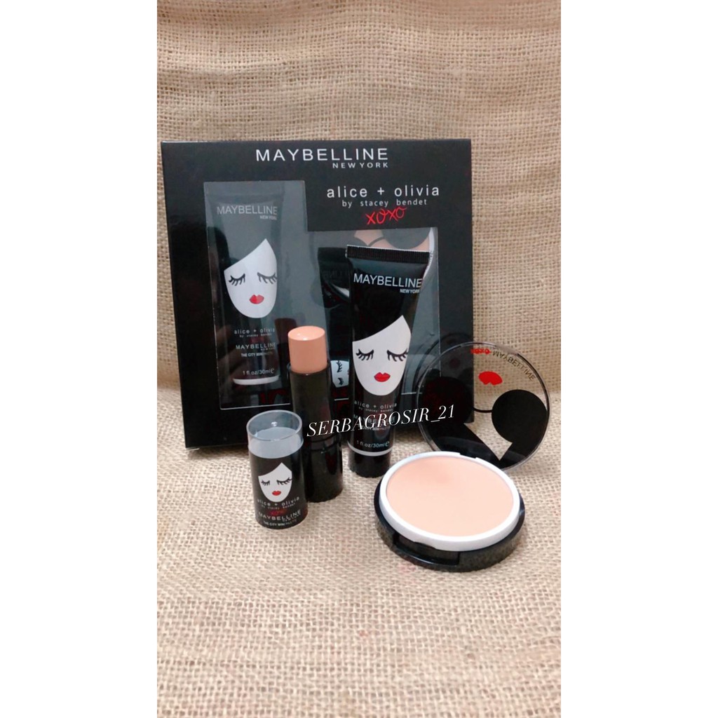 MAYBELLINE SET 3IN1 ALICE + OLIVIA 3382 / BEDAK + FOUNDATION + CONCEALER