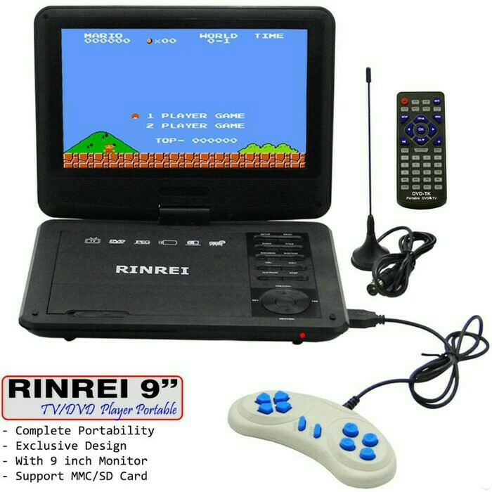 PROMO.. Portable Rinrei 9  TFT WIDE SCREEN TV DVD GAME USB
