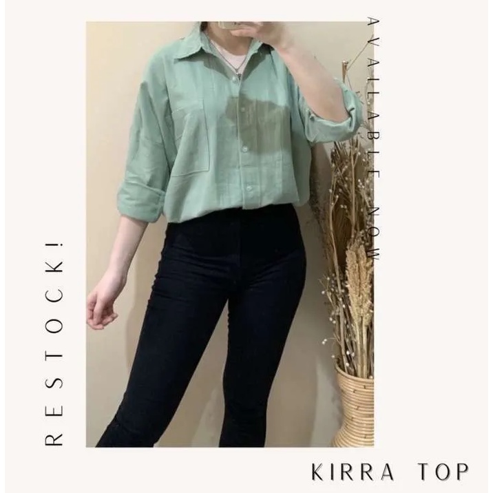 KEMEJA RAYON CRINKLE OVERSIZE // KIRRA TOP RAYON CRINKLE // BAJU ATASAN WANITA PREMIUM TERLARIS