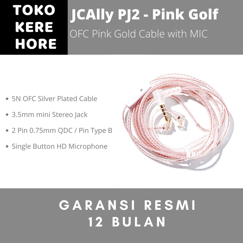 JCALLY PJ2 5N OFC Pink Gold Earphone kabel KZ EDX ZST ZSN ZS10 Pro