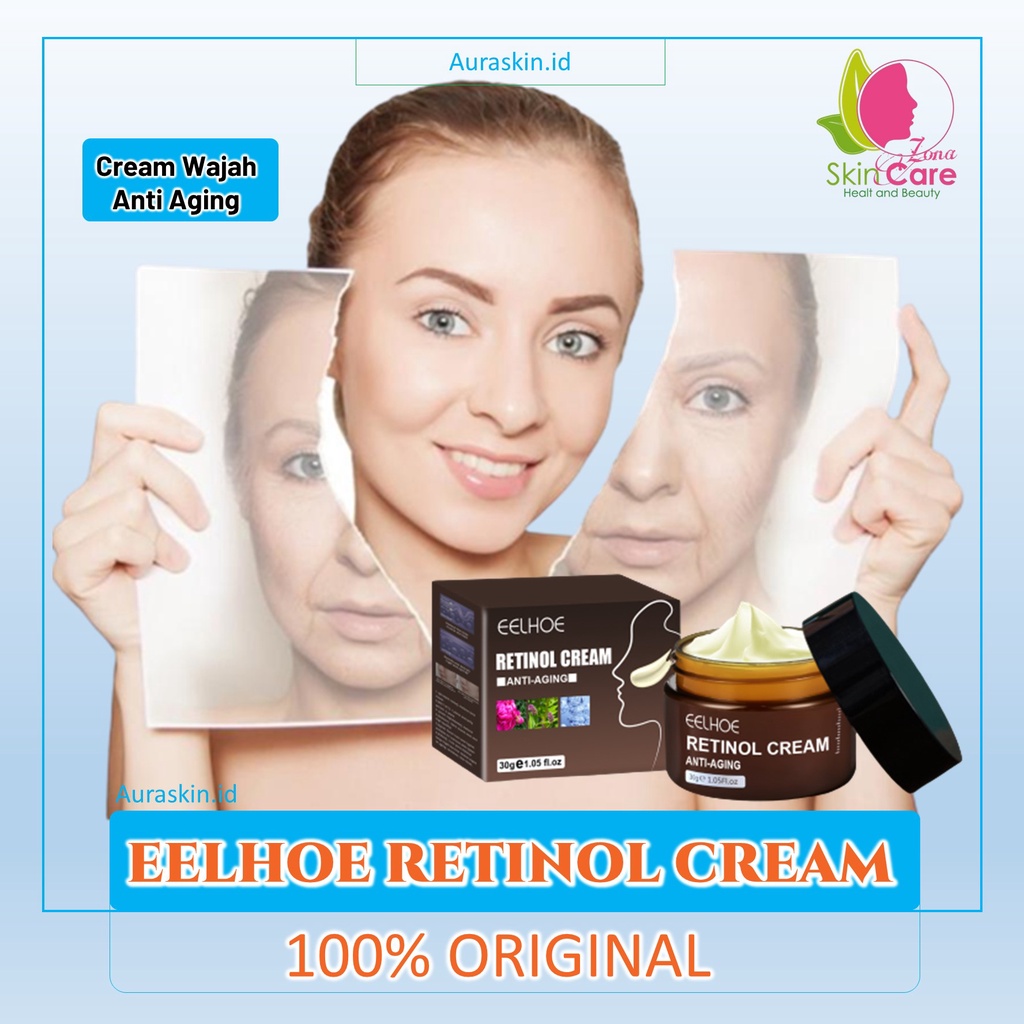 Original Eelhoe Retinol Cream Anti Aging / Penuaan Meratakan kulit Pencerah Kulit Wajah Isi 30Gr