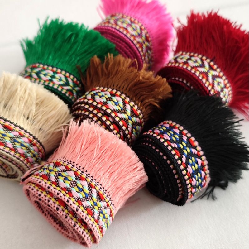 1 yard Renda Tassel lebar 3.5-4cm (90cm)