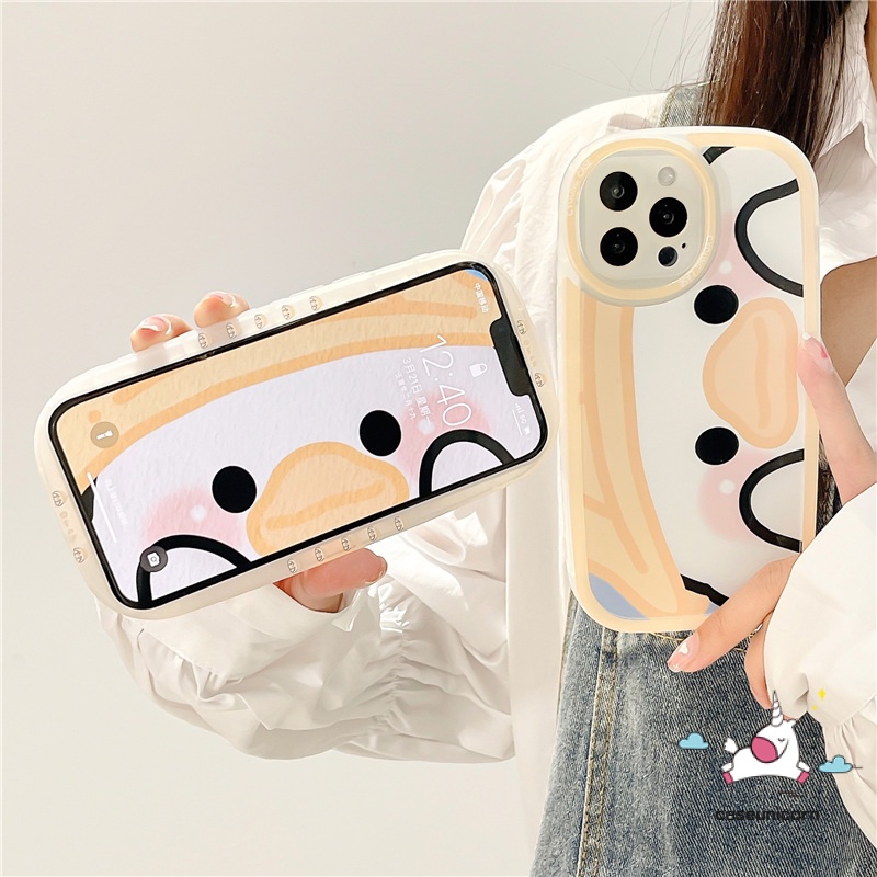 IPHONE Casing Ponsel Bebek Lucu Kompatibel Untuk Iphone11 7plus 8plus 78 6 6s Plus 13 12 14 Pro MAX XR X XS MAX SE 2020 Kartun Soft TPU Lembut Anti Jatuh Cover