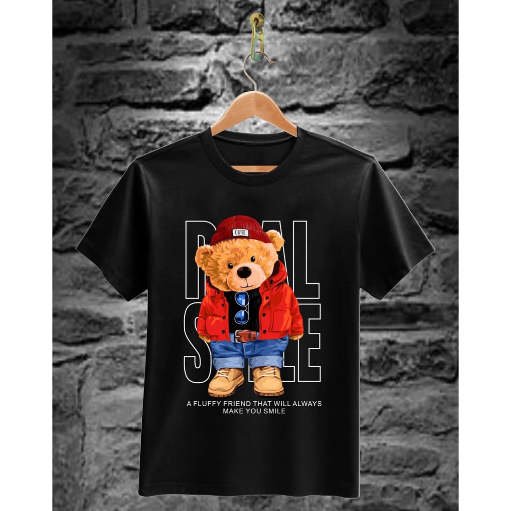 kaos distro gambar boneka panda / kaos unisex / atasn pria wanita lengan pendek /
