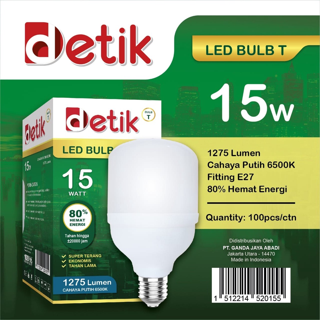 DETIK Lampu LED Capsule 15 Watt - Cahaya Putih (Garansi 1 Tahun)