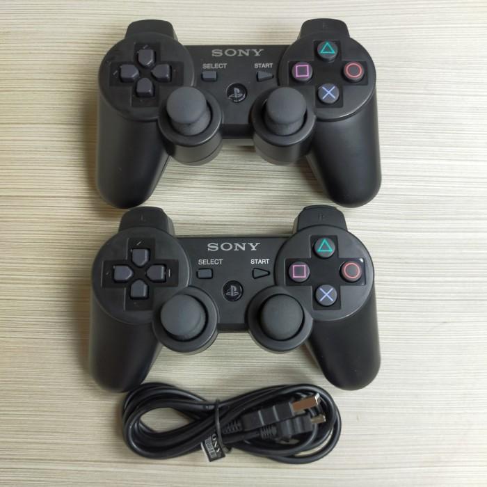 Paket 2 Pcs Stik PS3 Wireless OP Ori Pabrik + 1 Pcs Kabel USB Charger