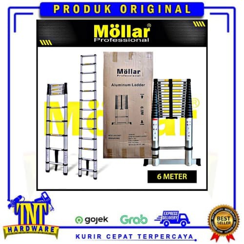 MOLLAR Tangga Lipat Teleskopik 6 Meter - Tangga Single Telescopic Ladder 6M
