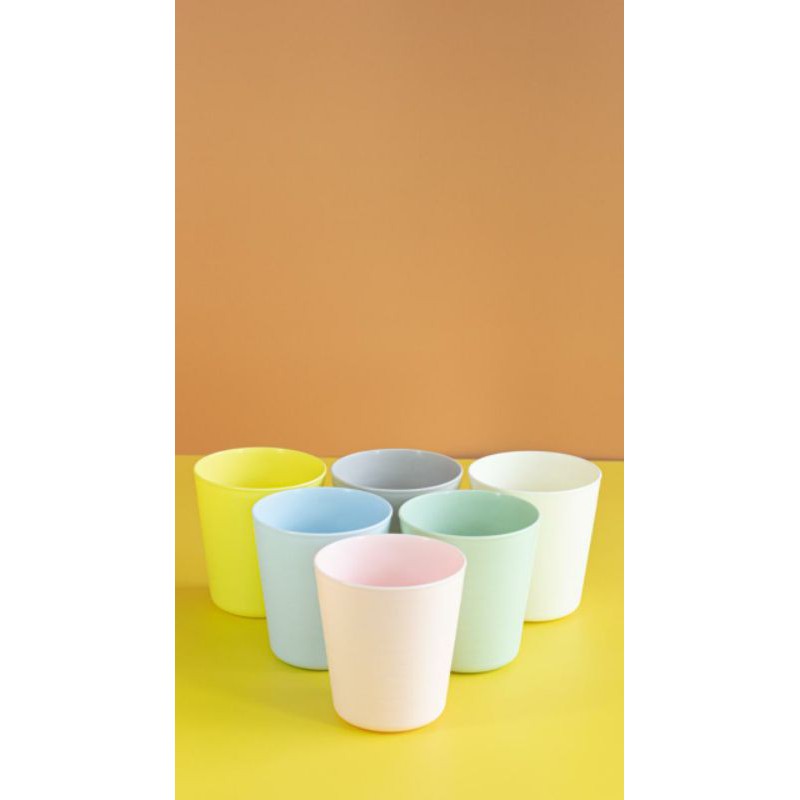 Gelas Pastel Gelas Macaron Set isi 6pcs Gelas Plastik Cup Set