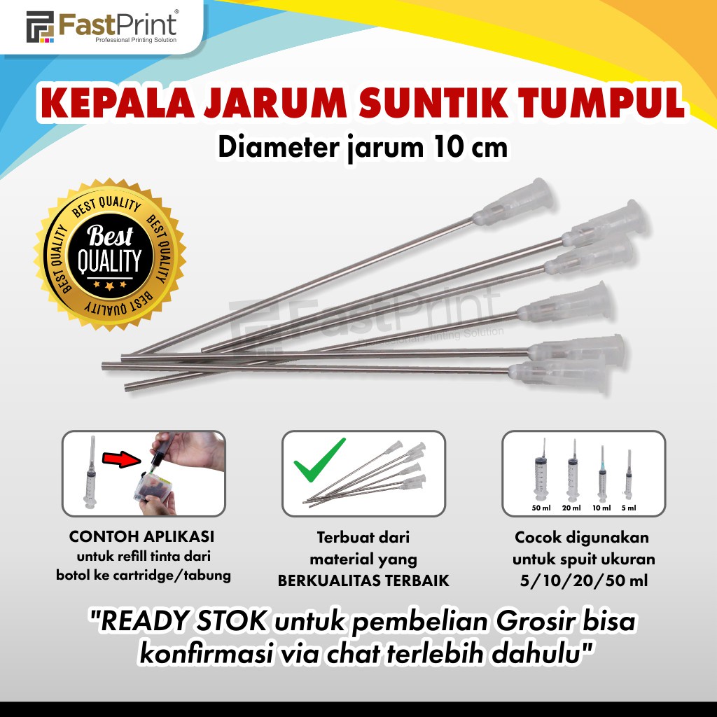 Kepala Jarum Suntik Tumpul 10 CM Kepala Spuit Suntikan
