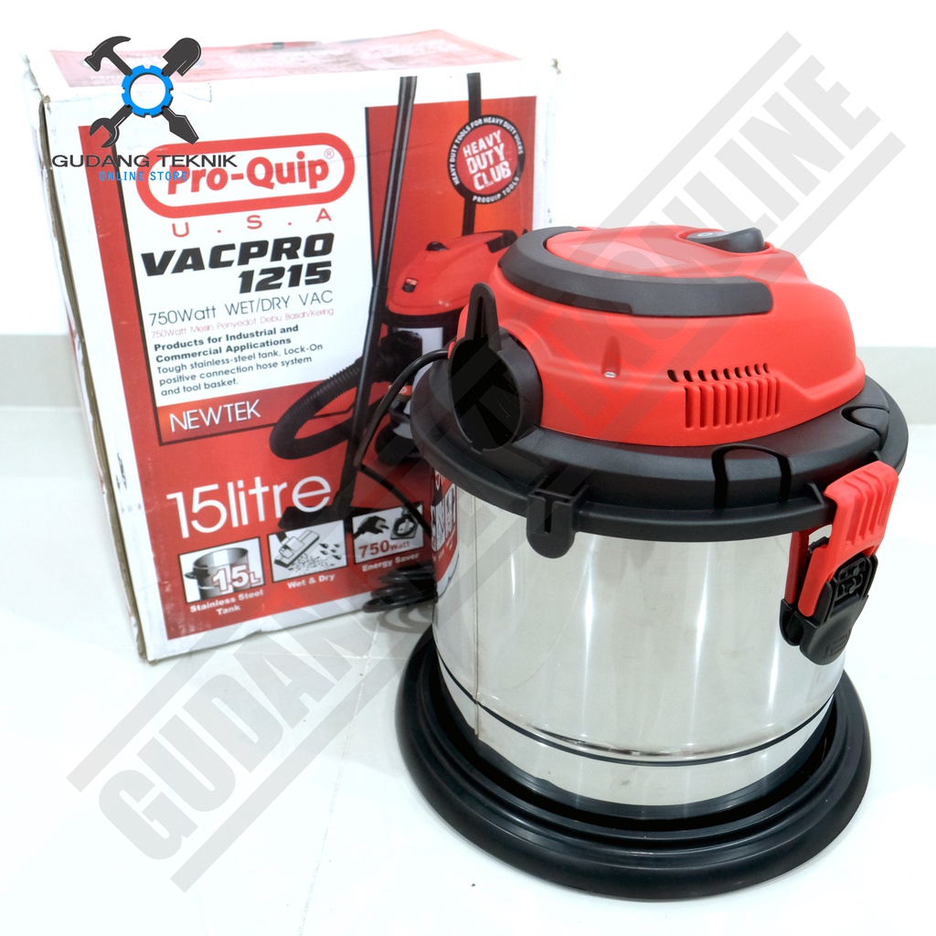 Vacuum Cleaner Wet &amp; Dry PROQUIP 15L 1215 / Mesin Penyedot Debu Basah &amp; Kering VAC PRO 1215