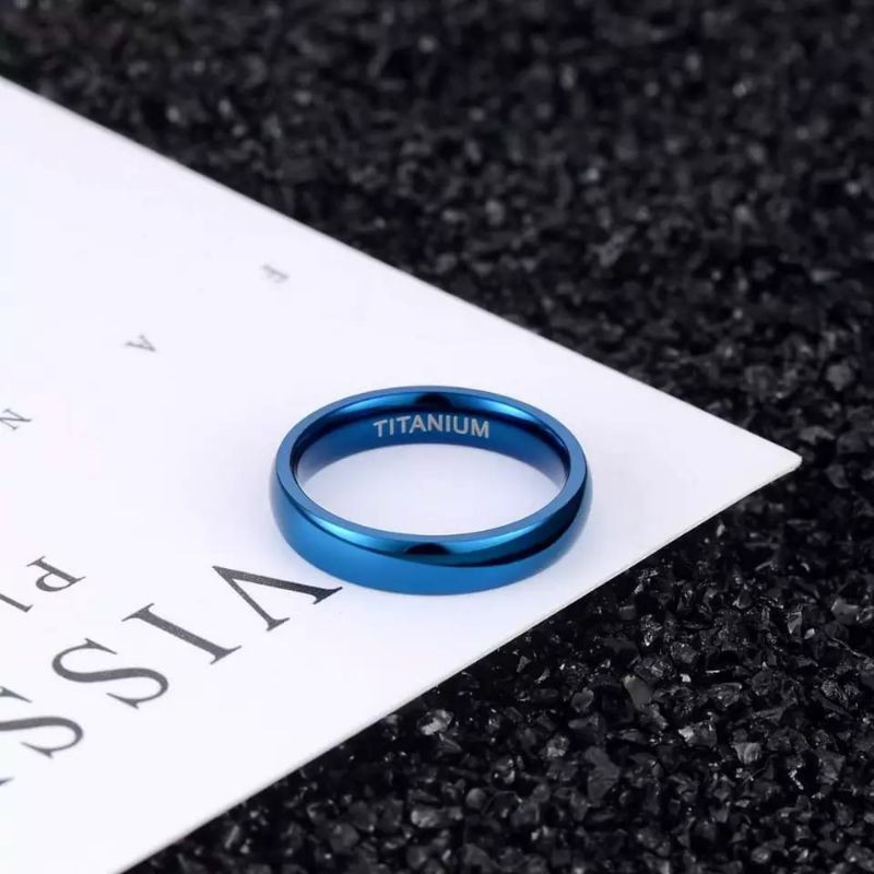 CINCIN TITANIUM RING WARNA BIRU CINCIN PRIA BAGUS