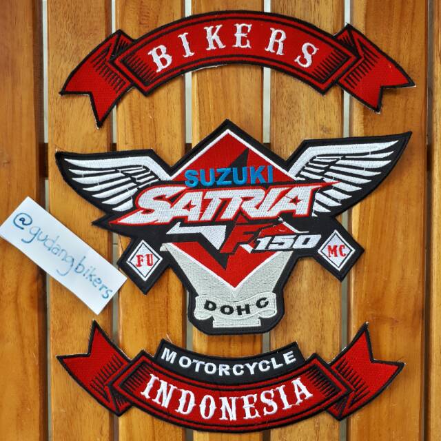 Emblem bordir besar suzuki satria riders 016 motor bikers for punggung belakang rompi jaket