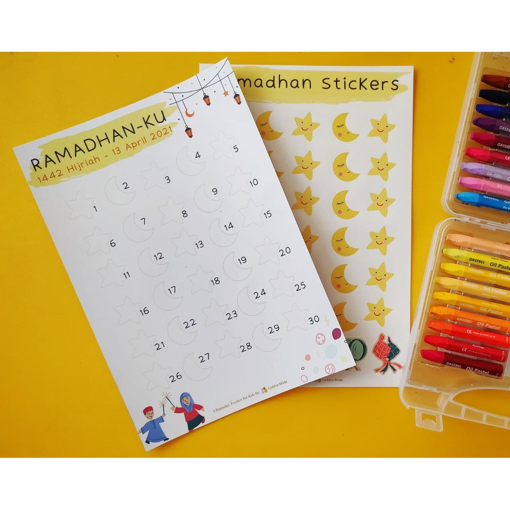 

Poster Sticker Ramadhan Tracker Sticker Belajar Puasa Ramadan Idul Fitri